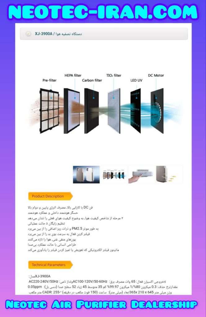 آموزش تعویض فیلتر دستگاه تصفیه هوا نئوتک XJ-3900A/ توسط نمایندگی رسمی نئوتک neotec-iran.com